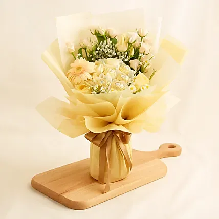 Elegant Ferrero Rocher & Mixed Floral Surprise: Easter Chocolates