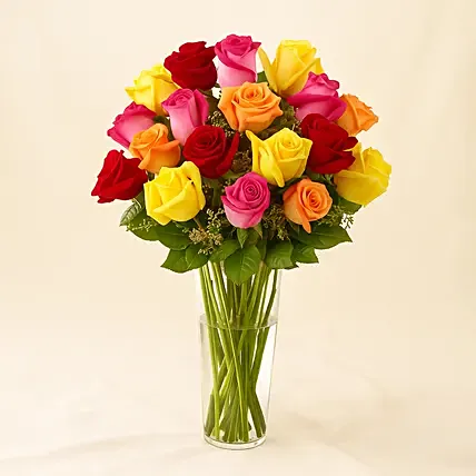 Vase Of Vivid Roses: Flowers for Boyfriend