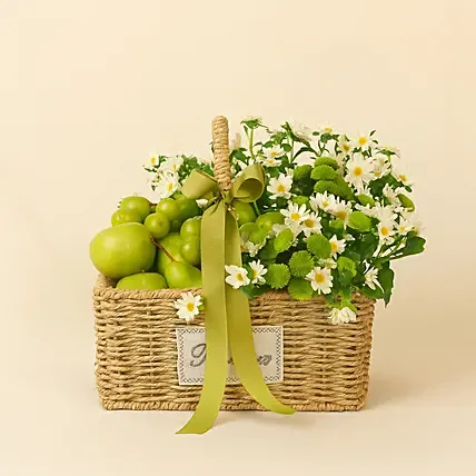 Green Serenity Basket: Fruit Hampers 