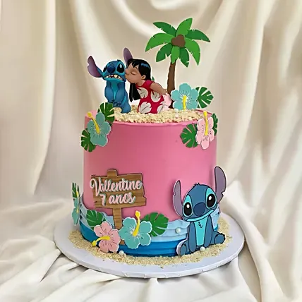 Lilo and Stitch Tropical Paradise Chocolate Cake 1Kg: Lilo N-stitch-cakes