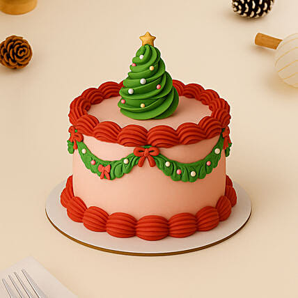 Christmas Tree Red Velvet Cake: Christmas Cake Singapore