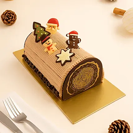 Chocolate Christmas Log Cake - 400g: 