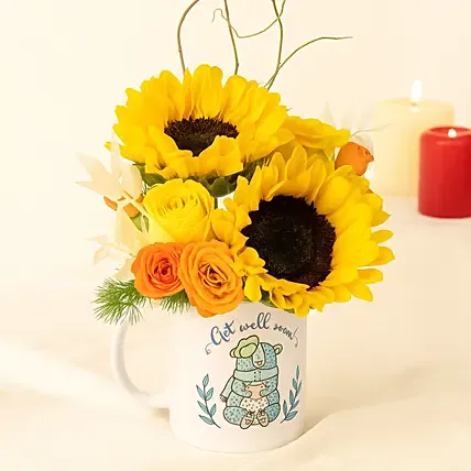 Get Well Soon Flowers Mug: 
