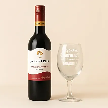 Engraved Wine Glass and Wine for Grandma: Engraved Glasses