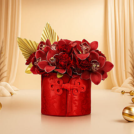 Happiness - Holiday Greetings Flower Arrangement: Christmas Gifts for Friends