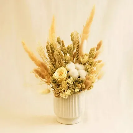 Soothing Mixed Preserved Flowers Designer Vase