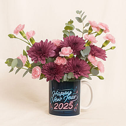 Blossom New Year Mug Arrangement: New Year Flower Arrangements