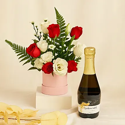 Mini Celebration Flower and Wine Combo: 
