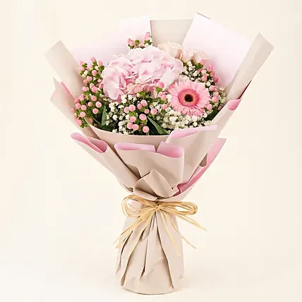 Pink Beauty Mixed Flower Bouquet: Breast Cancer Awareness Gifts