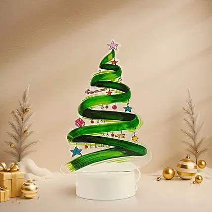 Festive LED Tree Lamp: Personalised Christmas Gifts