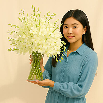 40 White Orchid Arrangement: Orchid Bouquets