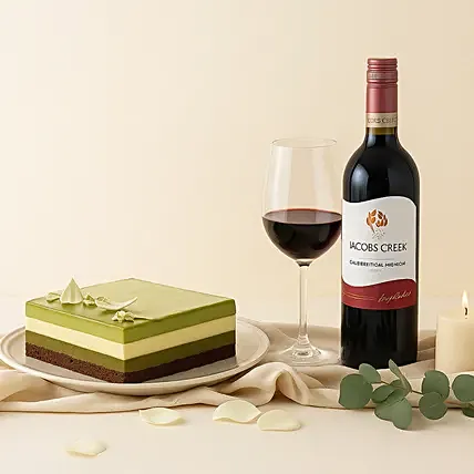 Wine and Dubai Chocolate Pistachio Cake: Farewell Cakes