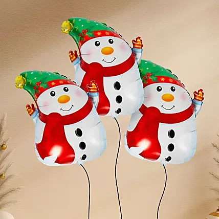 Snowman Foil Balloon Set of 3 Pcs: Christmas Balloons