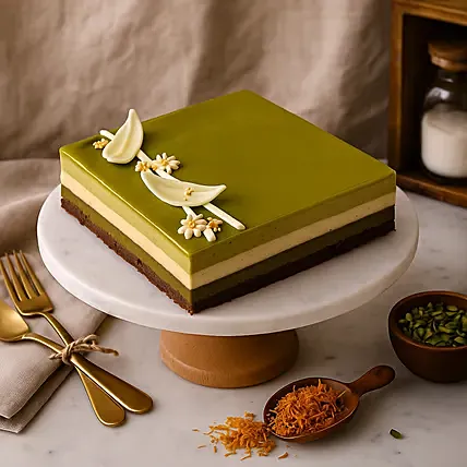 Dubai Chocolate Pistachio Luxe Cake: Bhai Dooj Gifts