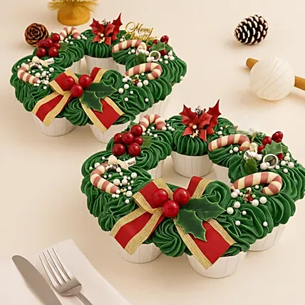 Pull Apart Wreath Cupcakes x2: Cupcakes Delivery Singapore