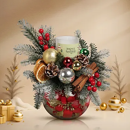 Christmas Dazzles Table Centerpiece: Christmas Flowers