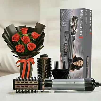 Remington Keratin Protect Hair Styler with Red Roses Combo: 