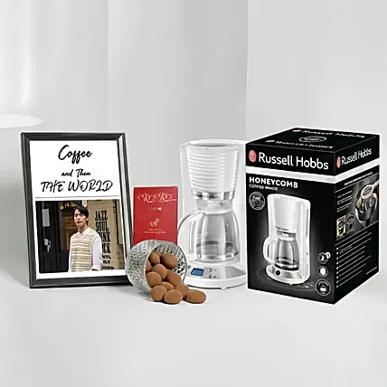 Russell Hobbs Inspire White Coffee Indulgence Hamper: For Valentine's Day