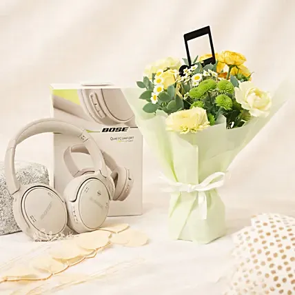 BOSE Quiet Comfort Headphone and Flowers Bouquet Gift: 