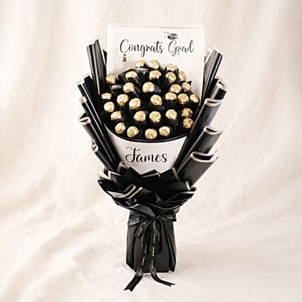 Personalised Graduation Rochers Bouquet: Chocolates Delivery Singapore