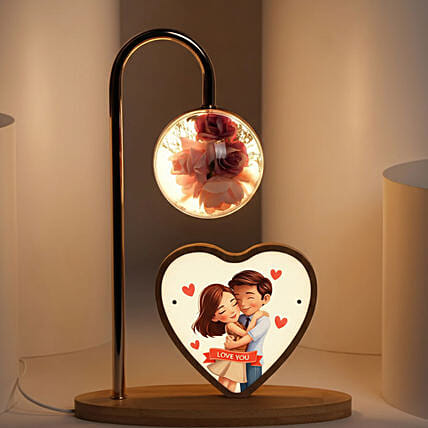 Love You Floral Table Lamp: Artificial Flower Arrangements
