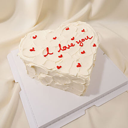 Valentine&rsquo;s Day I Love You Cream Heart Cake: Love Gifts for Couples