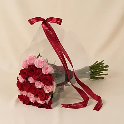 24 Red and Pink Roses Bouquet: I Miss U Flowers