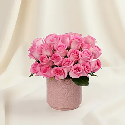 Premium Vase Pink Rose Valentine&rsquo;s Gift: Valentine's Flowers