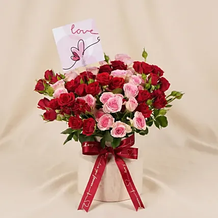 Spray Roses in Premium Ceramic Vase: Valentine's Day Gifts