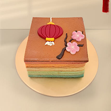 Lantern Blessings Rainbow Kueh Lapis Cake: Chinese New Year Cake