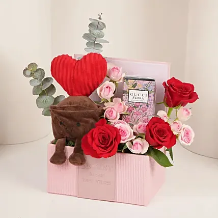 Gucci Flora Magnolia and Jellycat Plush Toy Gift Box: Flowers and Perfume Delivery