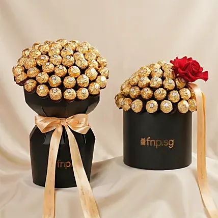 Luxury Rocher Arrangement for Valentines Day: Chocolate Bouquets