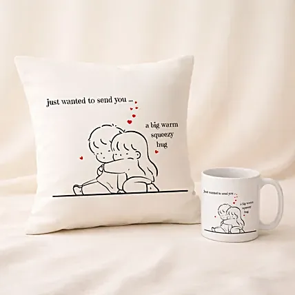 Warm Hugs Mug and Cushions: Classic Personalised Mugs
