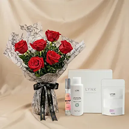 Romantic Red Roses and Spa Care Package: 