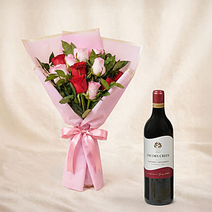 Love Expresssion Roses Bouquets and Wine: 