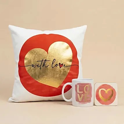 With Love Heart Gift Set: Classic Personalised Mugs