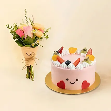 Smiley Mini Jellycat Pastel Bouquet and Jellycat Cake: Flower Arrangements Singapore