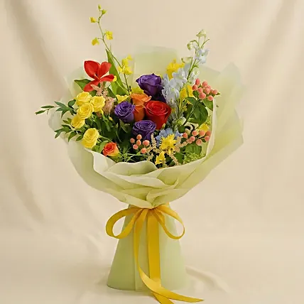 Cherished - Mix Blooms Bouquet: Birthday Flowers Singapore