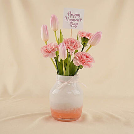 Blush Grace Women&rsquo;s Day Vase: Women's Day Gifts
