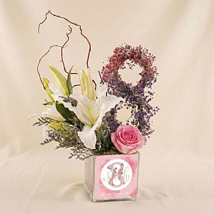 Graceful Bloom Women&rsquo;s Day Vase: International Women's Day Gifts