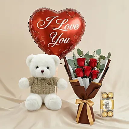 Adorable Love Gift Combo Arrangement: Rose Bouquets