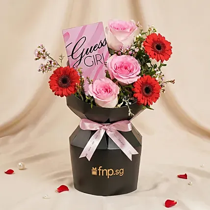Eleganct Bloom and Pefume Gift Set For Her: Proposal Flowers