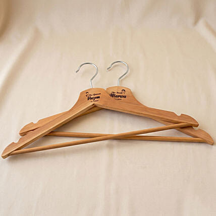 Personalised Engraved Wooden Wedding Hanger Set: Engraved Stationery