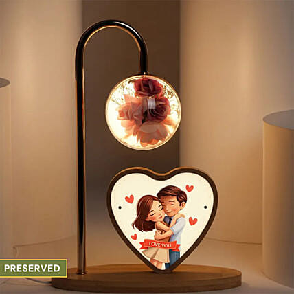 Love You Floral Table Lamp: Artificial Flower Arrangements