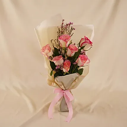 Sweet Pink Rose Hand Bouquet: 