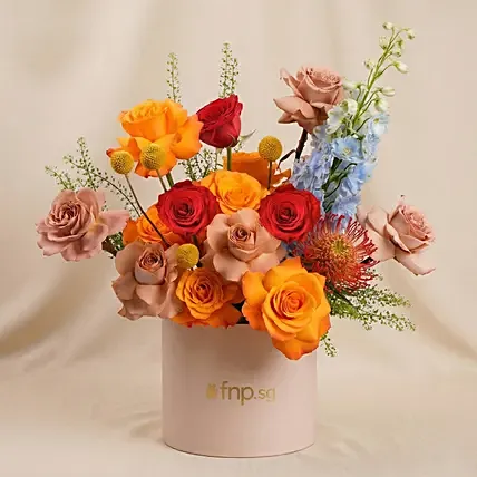 Sunset Flowers Arrangement Box: Gifts