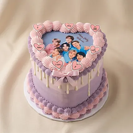 K Pop Glam Heart Cake: Cake Delivery Singapore