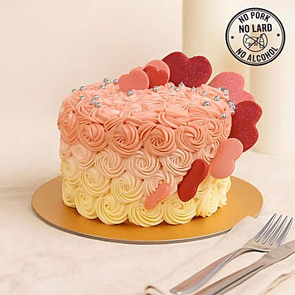 Floral Heart Chocolate Cake: Love Gifts for Couples