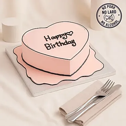 Heart Shaped Chocolate Cartoon Cake 6 Inches: Birthday Cake For Women