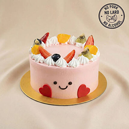 Jellycat Theme Cake with Fresh Fruits & Cream: Cakes